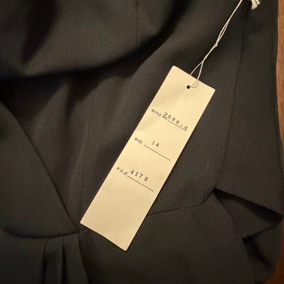 VTG Marie St. Claire Black Long Formal Gown Size 14 Embroidered Wrap Skirt NWT - Picture 10 of 15